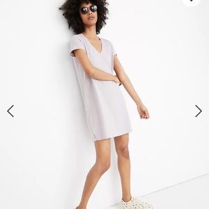 Madewell Northside Vintage V-Neck Tee Dress Pullover Shift Short Sleeve Neutrals